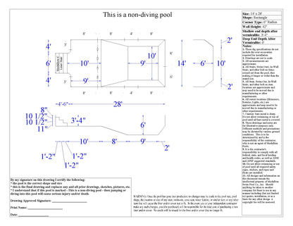 DIY Rectangular Pool Kit - Above Ground - Semi Inground - Fully Inground - Steel or Aluminum - Non-Diving