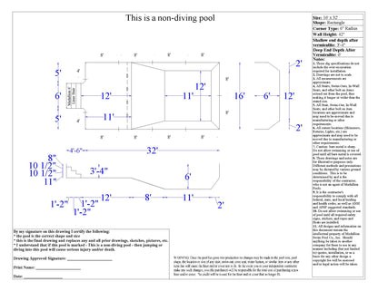 DIY Rectangular Pool Kit - Above Ground - Semi Inground - Fully Inground - Steel or Aluminum - Non-Diving