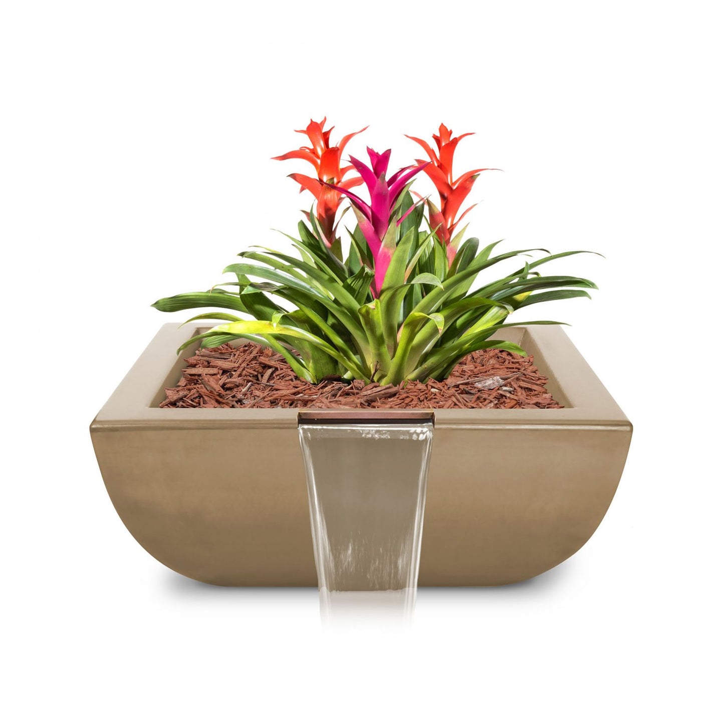 The Outdoor Plus Square Avalon GFRC Concrete Planter & Water Bowl