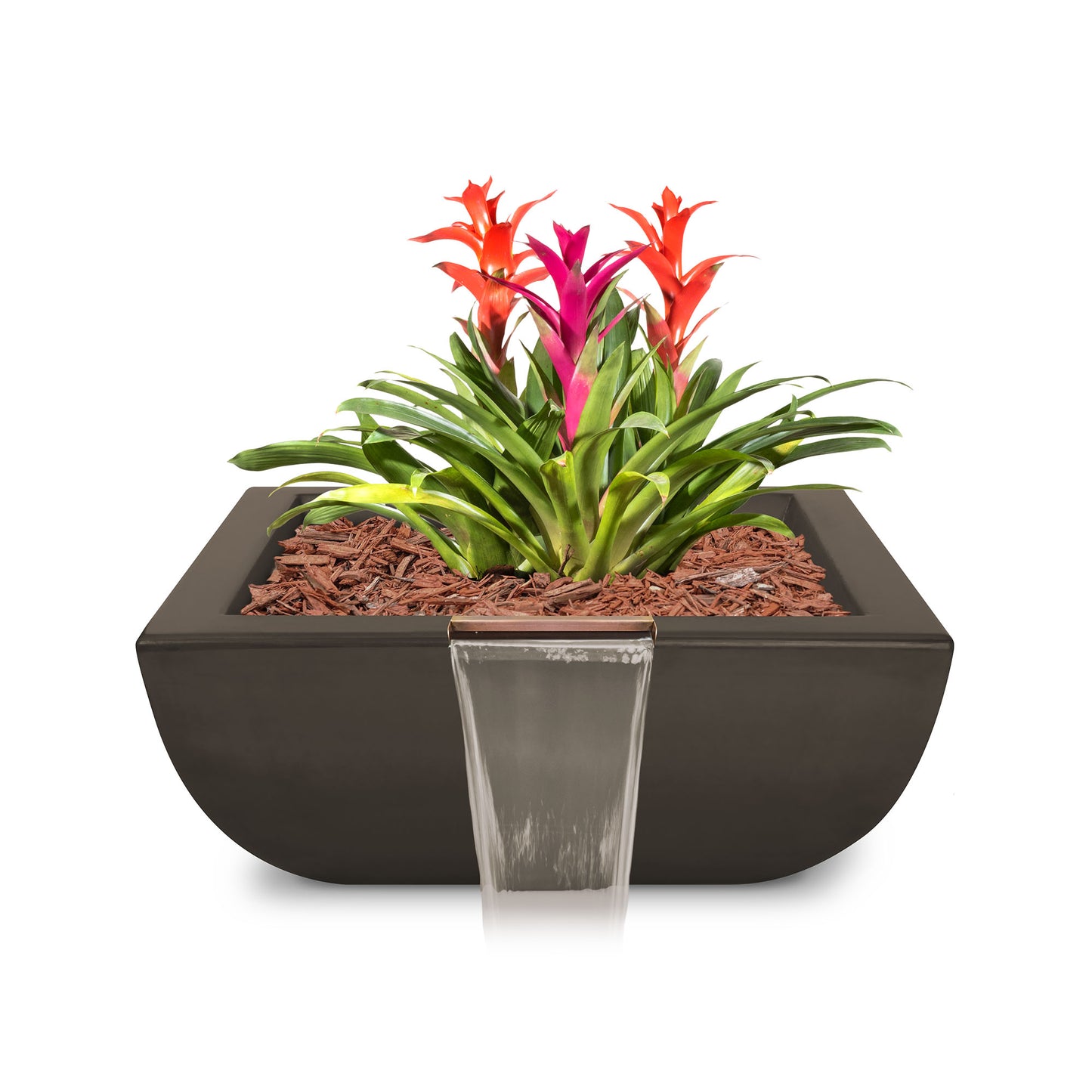 The Outdoor Plus Square Avalon GFRC Concrete Planter & Water Bowl