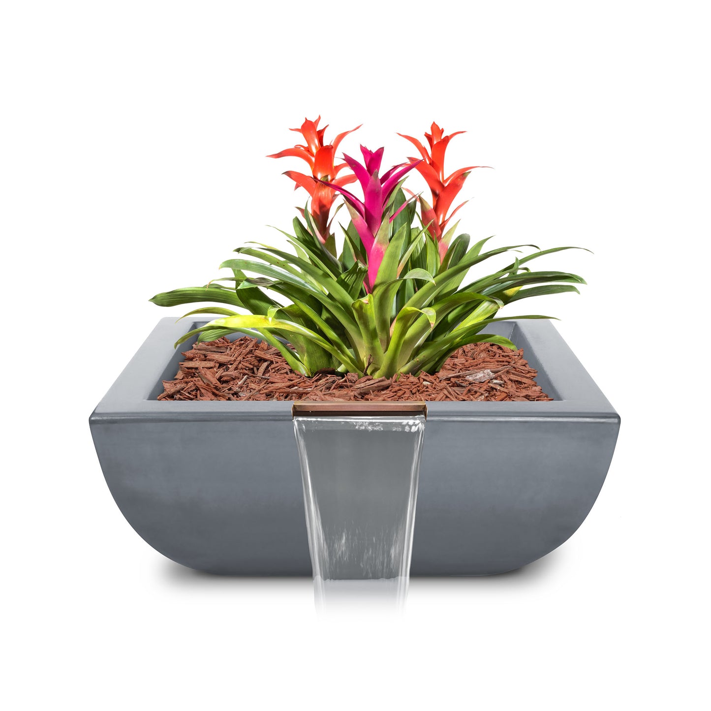 The Outdoor Plus Square Avalon GFRC Concrete Planter & Water Bowl