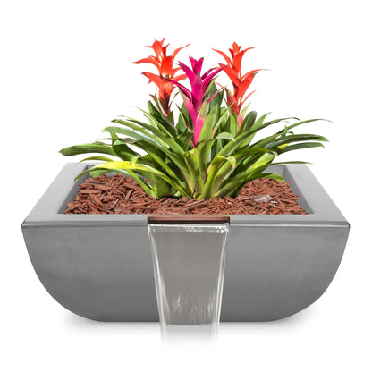 The Outdoor Plus Square Avalon GFRC Concrete Planter & Water Bowl