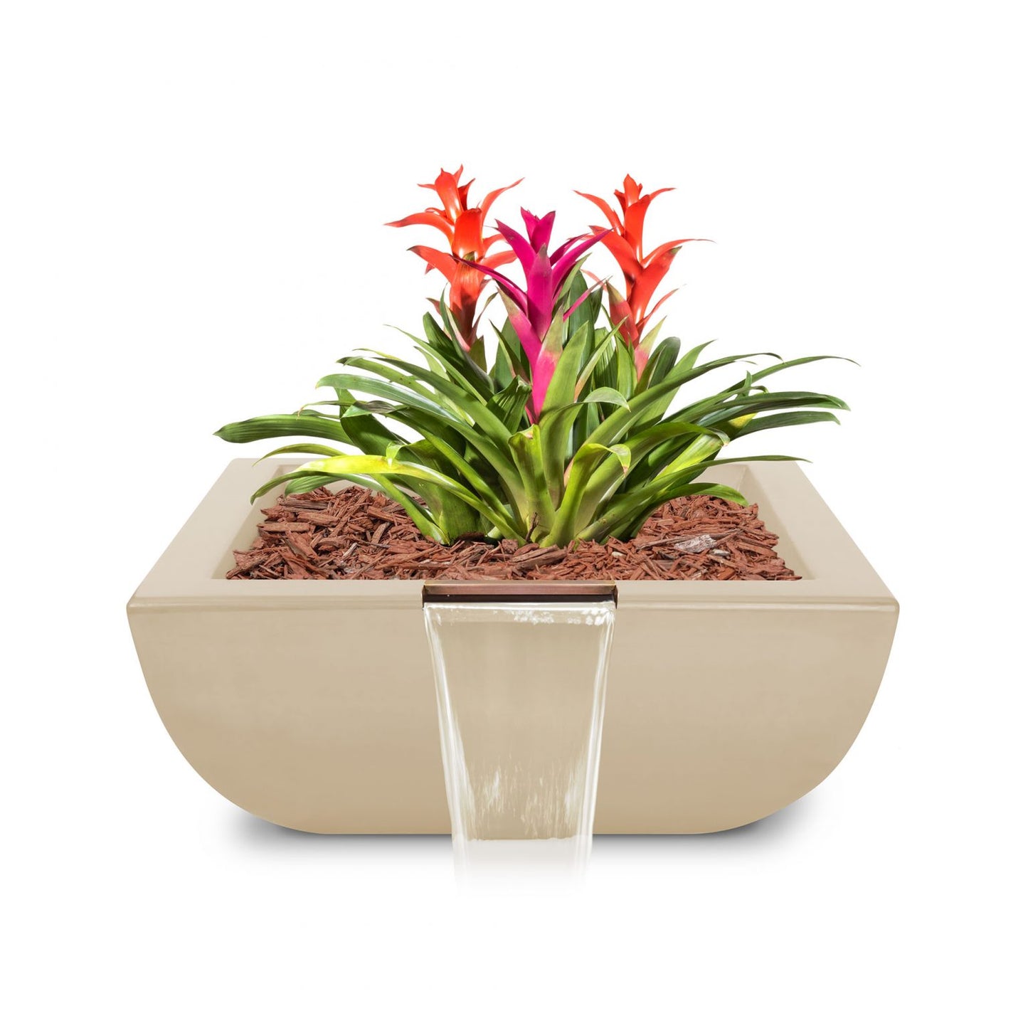 The Outdoor Plus Square Avalon GFRC Concrete Planter & Water Bowl