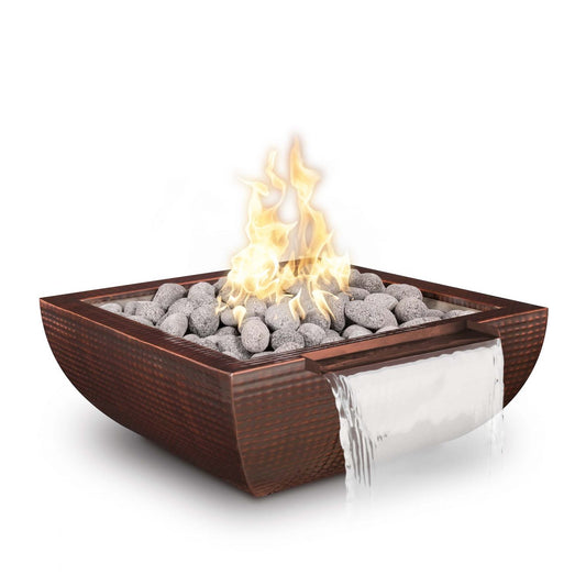 The Outdoor Plus Avalon Metal Fire & Water Bowl - Hammered Copper - Wide Spill