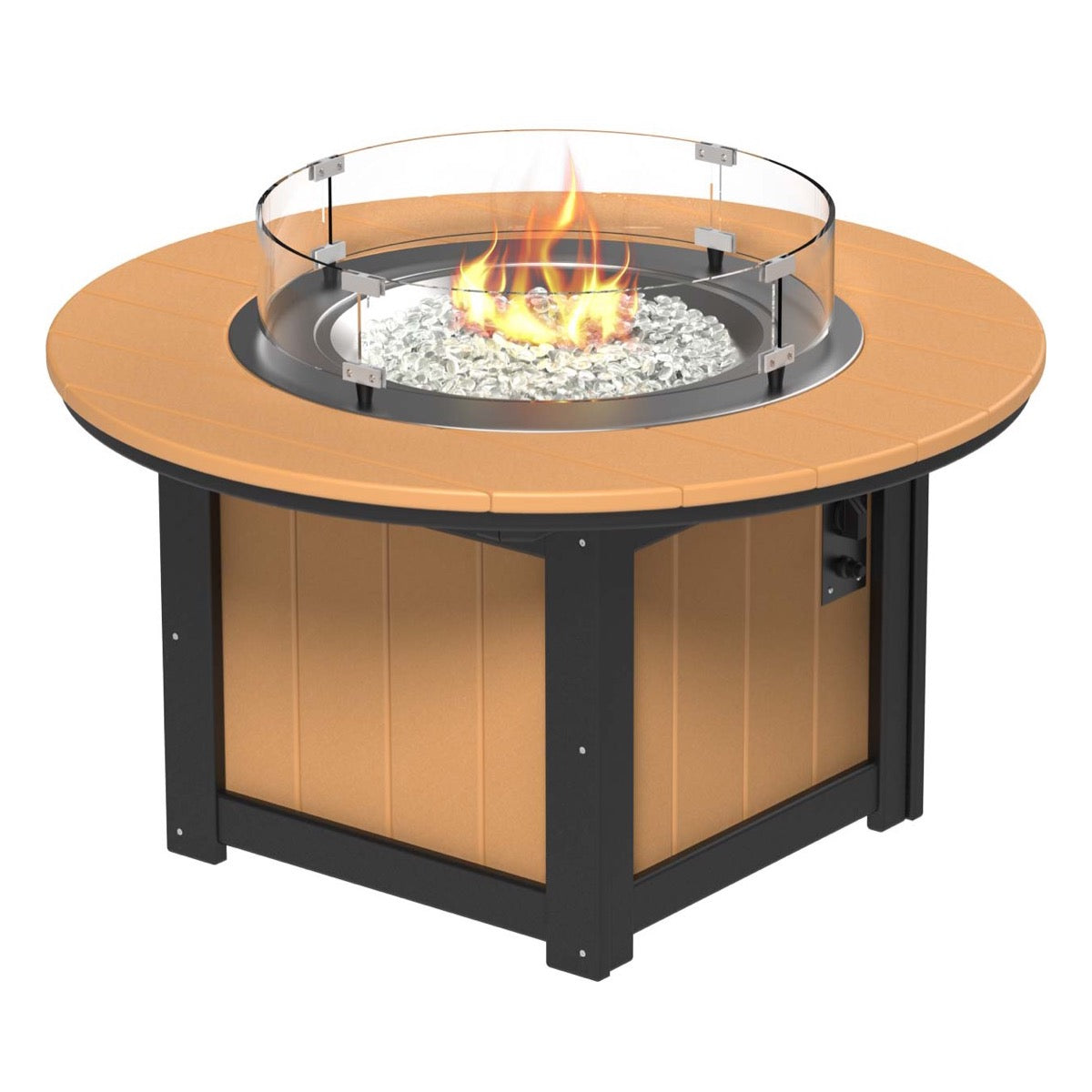 LuxCraft Poly 60" Lumin Round Fire Table - Dining - Counter - Bar Fire Table