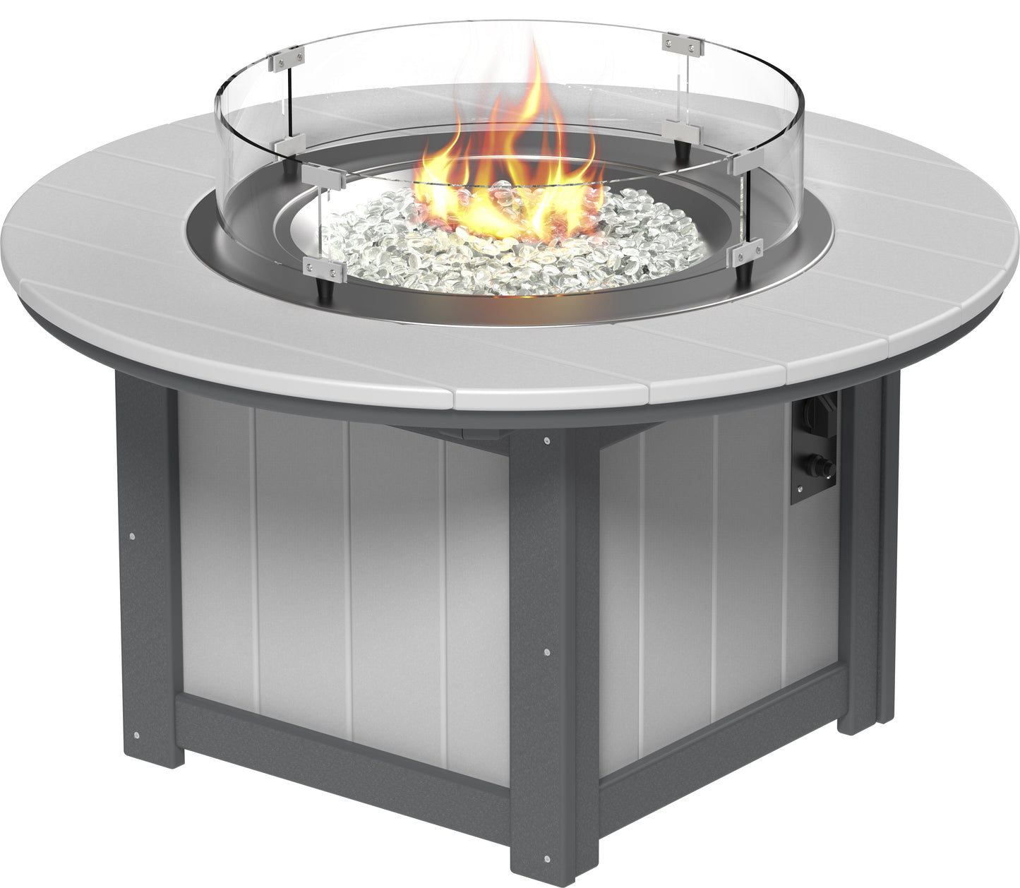 LuxCraft Poly 60" Lumin Round Fire Table - Dining - Counter - Bar Fire Table