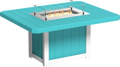 LuxCraft Poly 62" Lumin Rectangular Fire Table - Dining - Counter - Bar Fire Table