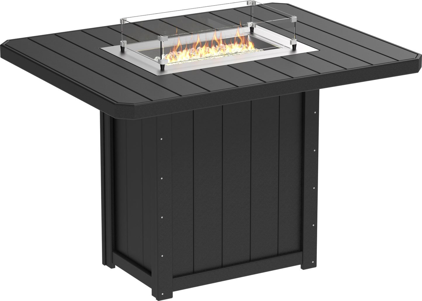 LuxCraft Poly 62" Lumin Rectangular Fire Table - Dining - Counter - Bar Fire Table