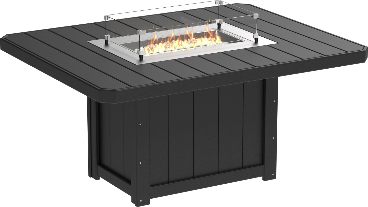 LuxCraft Poly 62" Lumin Rectangular Fire Table - Dining - Counter - Bar Fire Table