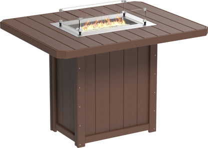 LuxCraft Poly 62" Lumin Rectangular Fire Table - Dining - Counter - Bar Fire Table