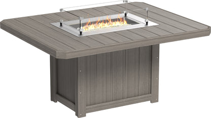 LuxCraft Poly 62" Lumin Rectangular Fire Table - Dining - Counter - Bar Fire Table