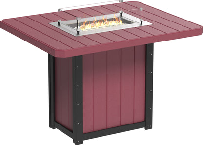 LuxCraft Poly 62" Lumin Rectangular Fire Table - Dining - Counter - Bar Fire Table