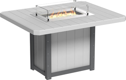 LuxCraft Poly 62" Lumin Rectangular Fire Table - Dining - Counter - Bar Fire Table