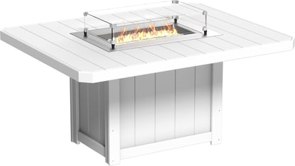 LuxCraft Poly 62" Lumin Rectangular Fire Table - Dining - Counter - Bar Fire Table