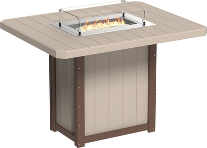 LuxCraft Poly 62" Lumin Rectangular Fire Table - Dining - Counter - Bar Fire Table