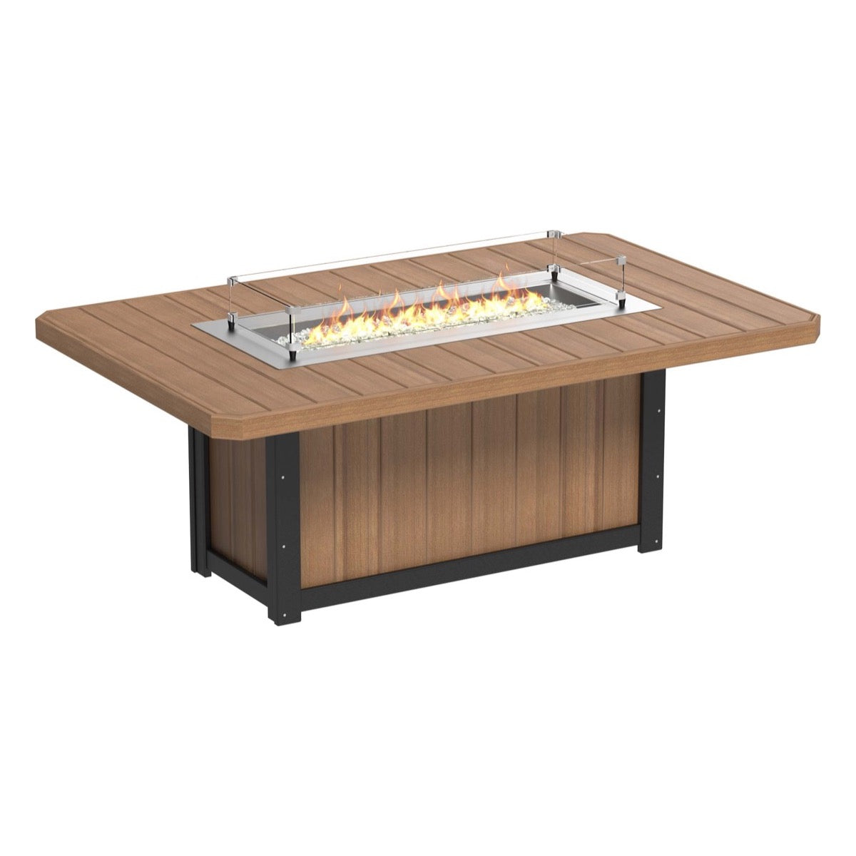 LuxCraft Poly 79" Lumin Rectangular Fire Table - Dining - Counter - Bar Fire Table