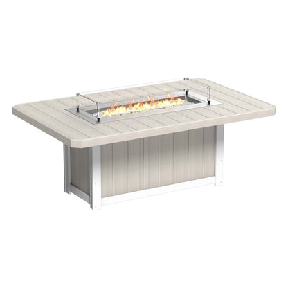 LuxCraft Poly 79" Lumin Rectangular Fire Table - Dining - Counter - Bar Fire Table