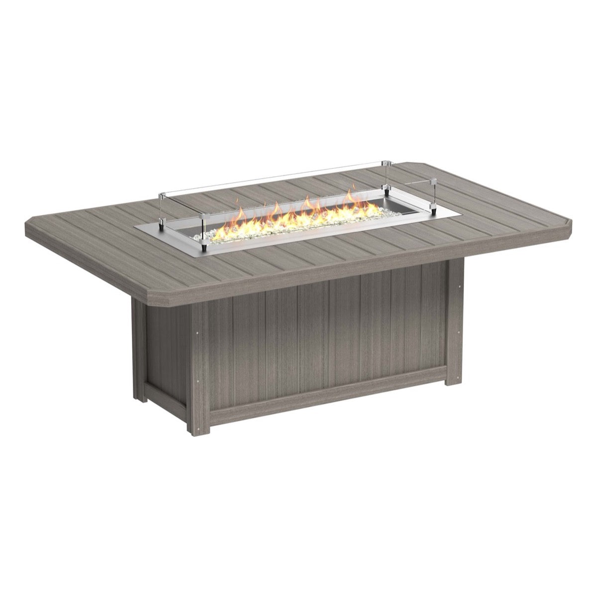 LuxCraft Poly 79" Lumin Rectangular Fire Table - Dining - Counter - Bar Fire Table