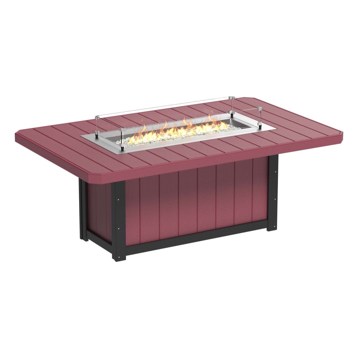 LuxCraft Poly 79" Lumin Rectangular Fire Table - Dining - Counter - Bar Fire Table