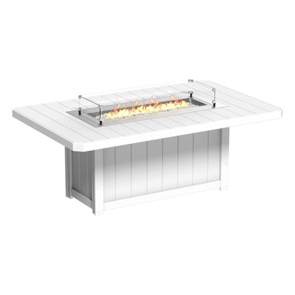 LuxCraft Poly 79" Lumin Rectangular Fire Table - Dining - Counter - Bar Fire Table