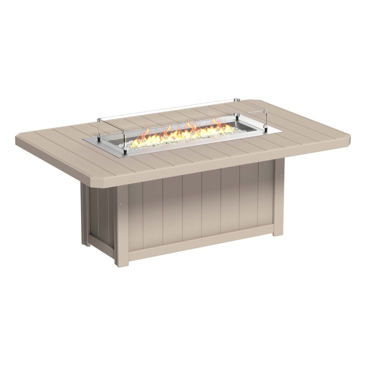 LuxCraft Poly 79" Lumin Rectangular Fire Table - Dining - Counter - Bar Fire Table