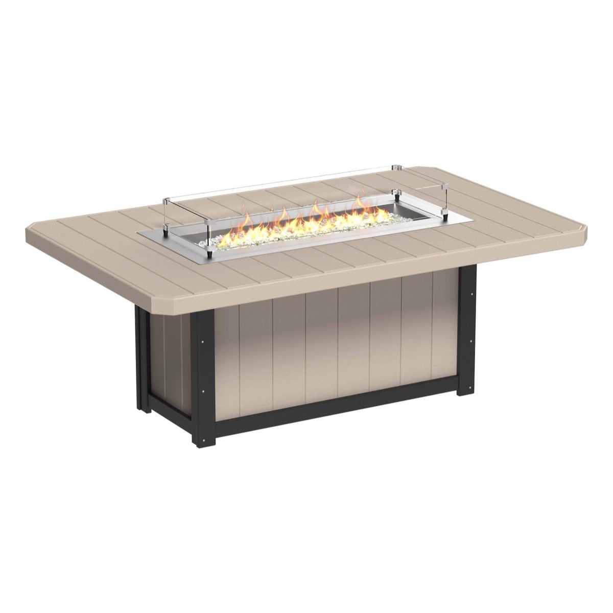 LuxCraft Poly 79" Lumin Rectangular Fire Table - Dining - Counter - Bar Fire Table