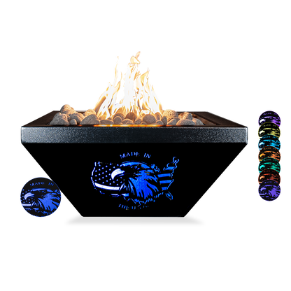 The Outdoor Plus 36" Lighthouse LED Made in the USA Edition Fire Bowl - Aluminum Powder Coat