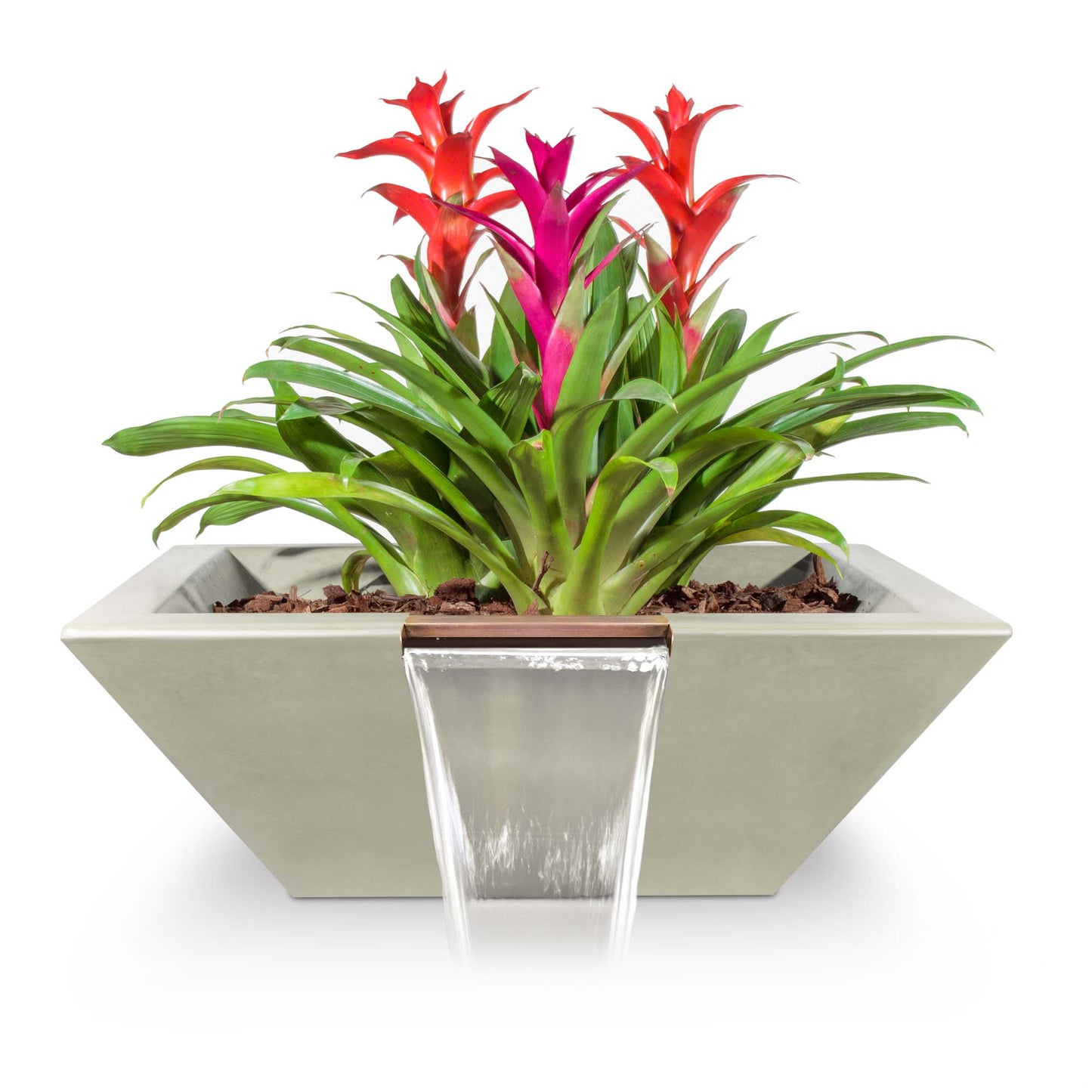 The Outdoor Plus Square Maya GFRC Concrete Planter & Water Bowl