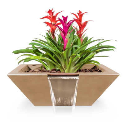 The Outdoor Plus Square Maya GFRC Concrete Planter & Water Bowl