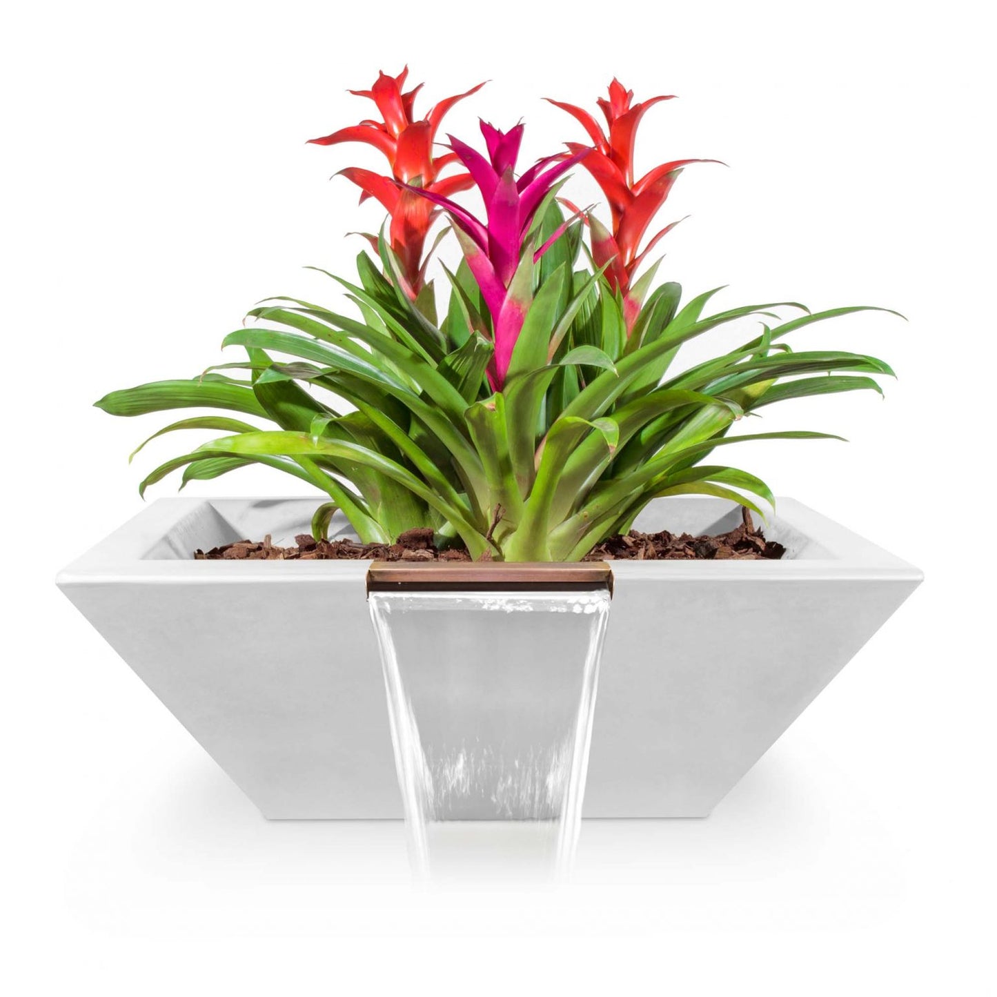 The Outdoor Plus Square Maya GFRC Concrete Planter & Water Bowl