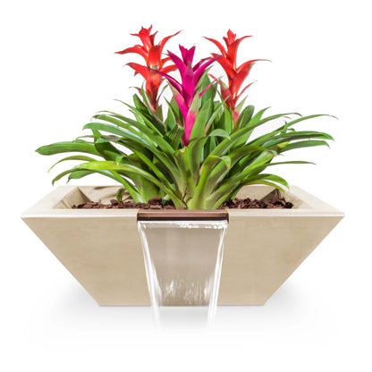 The Outdoor Plus Square Maya GFRC Concrete Planter & Water Bowl