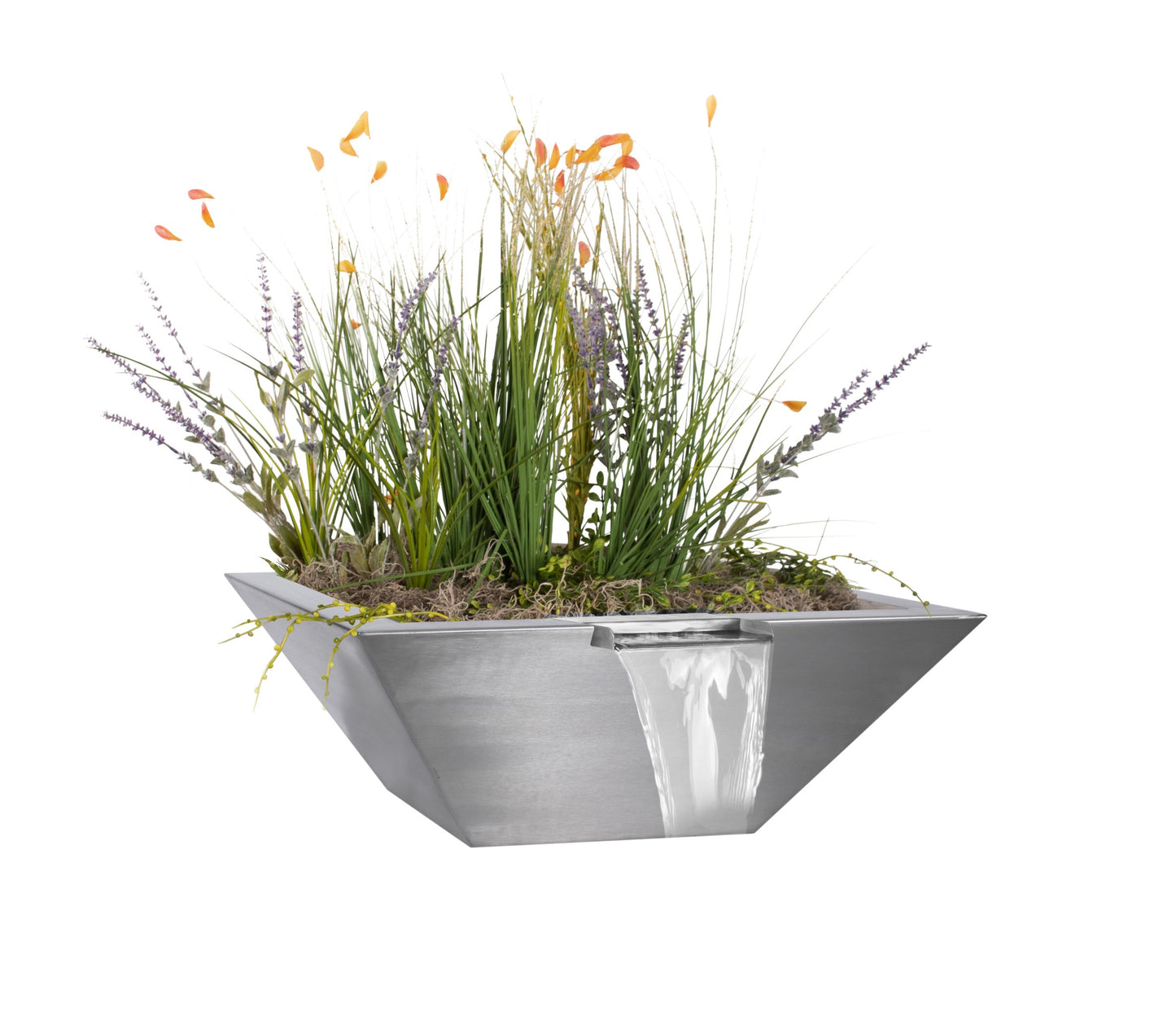 The Outdoor Plus Maya Stainless Steel Planter & Water Bowl