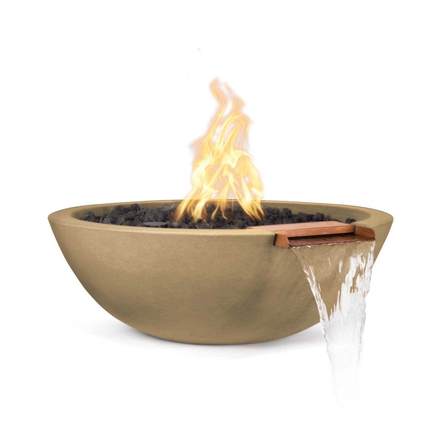 The Outdoor Plus 27" Round Sedona Fire & Water Bowl - GFRC Concrete