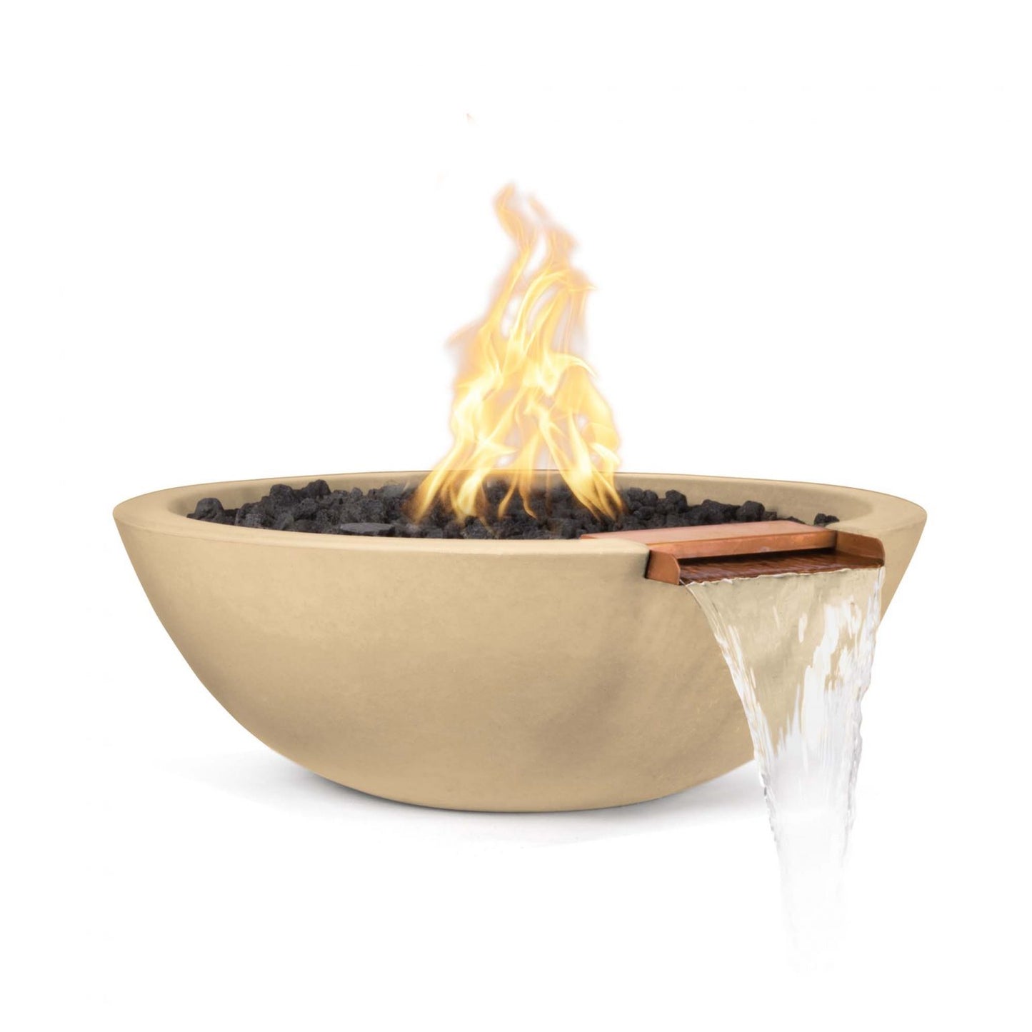 The Outdoor Plus 27" Round Sedona Fire & Water Bowl - GFRC Concrete