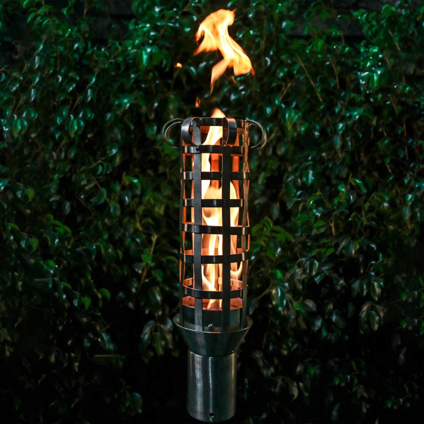 The Outdoor Plus Woven Fire Torch and Post Kit - Stainless Steel - Propane - Natural Gas