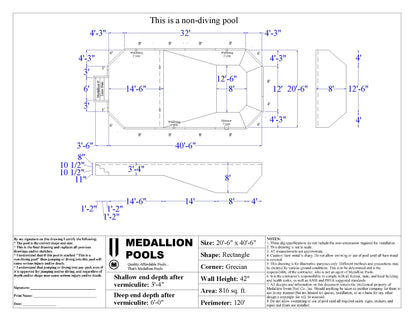 DIY Grecian Pool Kit - Above Ground - Semi Inground - Fully Inground - Steel or Aluminum - Non-Diving